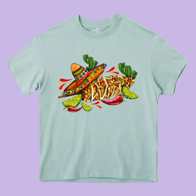 Mexican Elote Corn Sombrero Lime And  Cactus Heavy Core Tee Designed By Adodesignshop