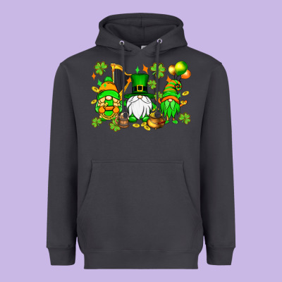 St. Patrick's Day Gnomes Heavyweight Hoodie Designed By Oliviacreatesart