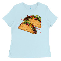 Baby Blue mexican taco's Ladies Tee - AdoDesignShop