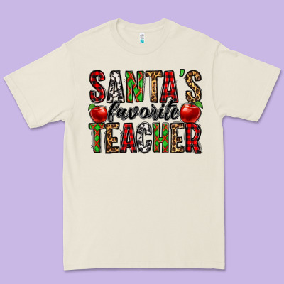 Santa's Favorite Teacher Premium Tee Designed By Jasminsmagicworld