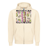 Sandshell happy easter with cowhide Zipper Hoodie - TumblerDesignByShophia