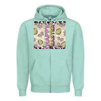 Seafoam happy easter with cowhide Zipper Hoodie - TumblerDesignByShophia
