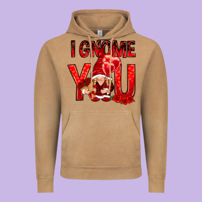 I Gnome You With Roses Vintage Hoodie Designed By Nancycooperartshop