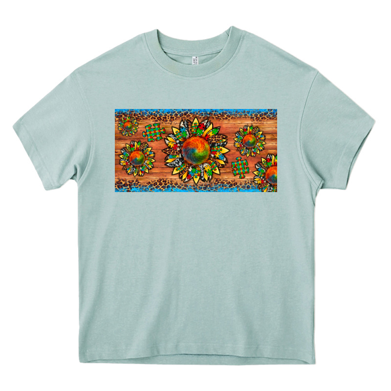 Autism Awareness Sunflower Puzzle License Plate Heavy Core Tee by Artiststas | Teevron