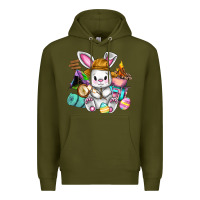 Army Green Easter Day Camper  Happy Easter Day Premium Hoodie - CowGirlArtShop