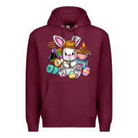 Burgundy Easter Day Camper  Happy Easter Day Premium Hoodie - CowGirlArtShop