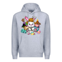 Heather Grey Easter Day Camper  Happy Easter Day Premium Hoodie - CowGirlArtShop