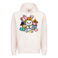 Pale Pink Easter Day Camper  Happy Easter Day Premium Hoodie - CowGirlArtShop