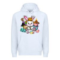 White Easter Day Camper  Happy Easter Day Premium Hoodie - CowGirlArtShop
