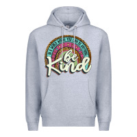 Heather Grey be kind   leopard Premium Hoodie - JahusDesignShop