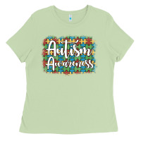 Matcha autism awareness puzzle background Ladies Tee - Artiststas