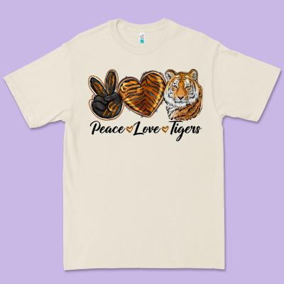 Peace Love Tigers Premium Tee Designed By Lillyallendesigns