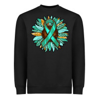 Black Ovarian Liver Cancer Awareness Sunflower Heavyweight Sweatshirt - RanaPortraitStore