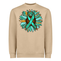 Mushroom Ovarian Liver Cancer Awareness Sunflower Heavyweight Sweatshirt - RanaPortraitStore
