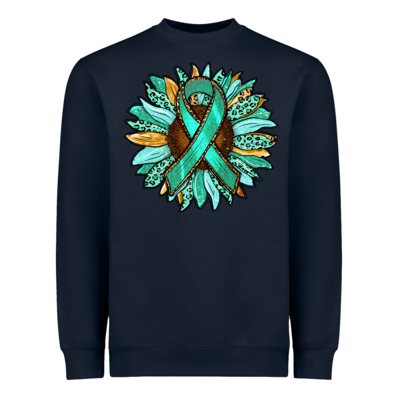 Ovarian Liver Cancer Awareness Sunflower Heavyweight Sweatshirt by RanaPortraitStore | Teevron
