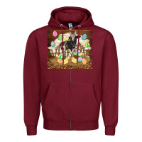 Burgundy cow and chick easter Zipper Hoodie - TumblerDesignByShophia
