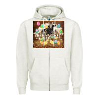 Oatmeal Heather cow and chick easter Zipper Hoodie - TumblerDesignByShophia