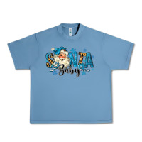 Pebble Blue Santa Baby Christmas Urban Heavy Tee - MaliasSmallBusiness