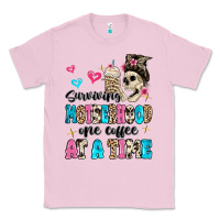 Bubblegum Pink surviving motherhood one coffee at a time Classic Tee - MaliasSmallBusiness