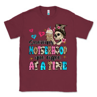 Burgundy surviving motherhood one coffee at a time Classic Tee - MaliasSmallBusiness