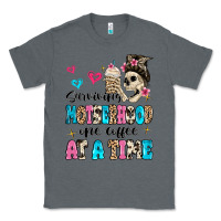 Charcoal Heather surviving motherhood one coffee at a time Classic Tee - MaliasSmallBusiness