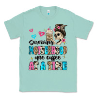 Seafoam surviving motherhood one coffee at a time Classic Tee - MaliasSmallBusiness