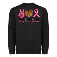 Black Peace Love Cure Breast Cancer Heavyweight Sweatshirt - RanaPortraitStore
