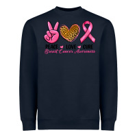 Navy Peace Love Cure Breast Cancer Heavyweight Sweatshirt - RanaPortraitStore