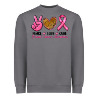 Storm Peace Love Cure Breast Cancer Heavyweight Sweatshirt - RanaPortraitStore