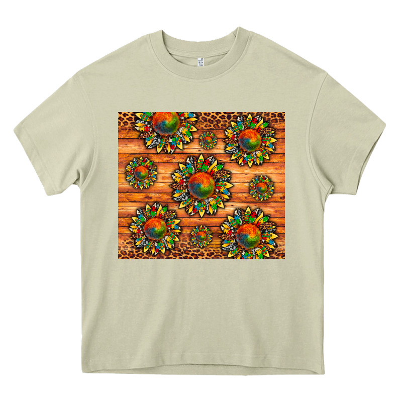 Autism Awareness Cowhide Leopard Sunflower Heavy Core Tee by Artiststas | Teevron
