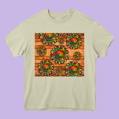 Autism Awareness Cowhide Leopard Sunflower Heavy Core Tee Designed By Artiststas