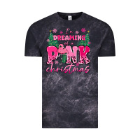 Cloud Black i'm dreaming of a pink christmas flamingo Vintage Tee - MaliasSmallBusiness