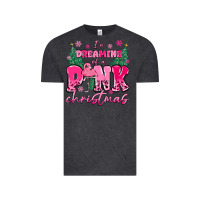 Vintage Black i'm dreaming of a pink christmas flamingo Vintage Tee - MaliasSmallBusiness