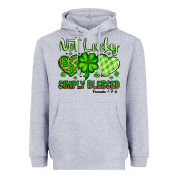 Heather Grey St. Patrick's Not lucky simply blessed Heavyweight Hoodie - OliviaCreatesArt