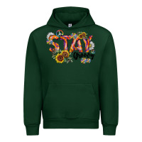 Forest Green Stay Groovy Urban Hoodie - CowhideDigitalArt