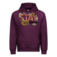 Mauve Wine Stay Groovy Urban Hoodie - CowhideDigitalArt