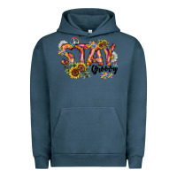 Pigment Midnight Navy Stay Groovy Urban Hoodie - CowhideDigitalArt