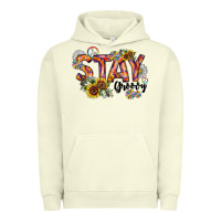 Pigment Pistachio Stay Groovy Urban Hoodie - CowhideDigitalArt