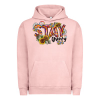 Pigment Salmon Stay Groovy Urban Hoodie - CowhideDigitalArt