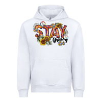 White Stay Groovy Urban Hoodie - CowhideDigitalArt