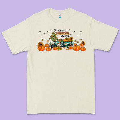 Grateful Thankful Blessed Premium Tee Designed By Jahusdesignshop