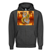 Charcoal Heather tigers with scratches Zipper Hoodie - TumblerDesignByShophia