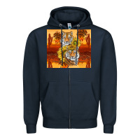 Navy tigers with scratches Zipper Hoodie - TumblerDesignByShophia