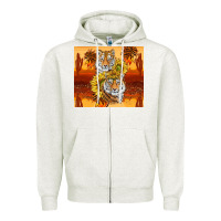Oatmeal Heather tigers with scratches Zipper Hoodie - TumblerDesignByShophia