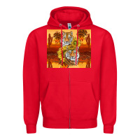 Red tigers with scratches Zipper Hoodie - TumblerDesignByShophia