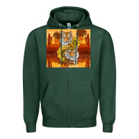 Sports Green tigers with scratches Zipper Hoodie - TumblerDesignByShophia