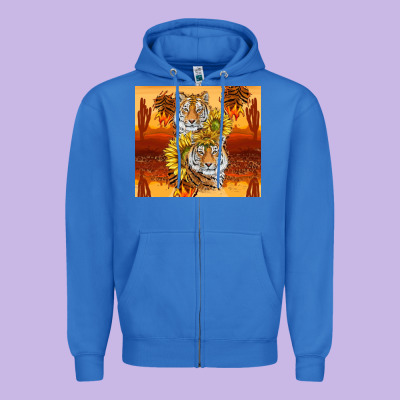 Tigers With Scratches Zipper Hoodie Designed By Tumblerdesignbyshophia
