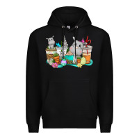 Easter Hippopotamus Coffee Cups Easter Day Premium Hoodie | Teevron