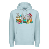 Blue Mist Easter Hippopotamus coffee cups Easter Day Premium Hoodie - CowGirlArtShop