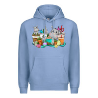 Colony Blue Easter Hippopotamus coffee cups Easter Day Premium Hoodie - CowGirlArtShop